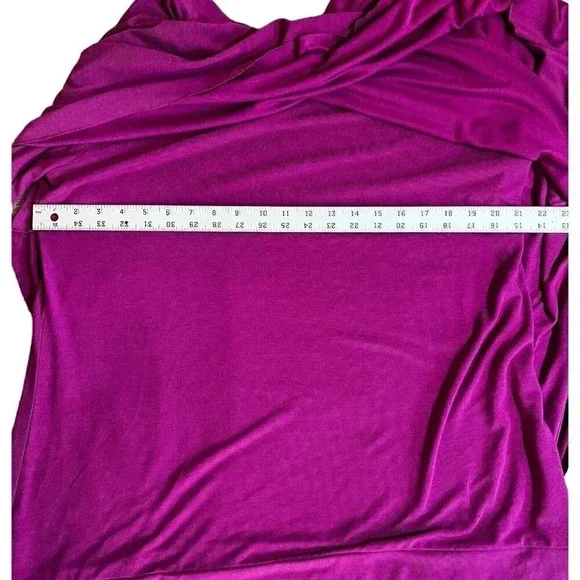 Soft Surroundings Knit Top Asymmetric Draped Pink Size Large long sleeves - Picture 7 of 8